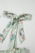 Gray Floral Knotted Strap Smocked Tiered Ruffle Mini Dress